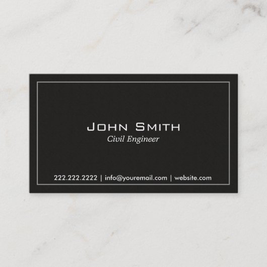 Duidelijk donker civiel Visitekaartje (Voorkant)