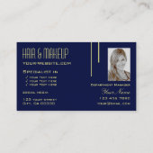 Duidelijk donker indigo blauw met Logo en stijlvol Visitekaartje (Achterkant)