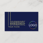 Duidelijk donker indigo blauw met Logo en stijlvol Visitekaartje (Voorkant)