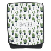 Duidelijk donkergroen cactus woestijnpatroon rugtassen (Voorkant)