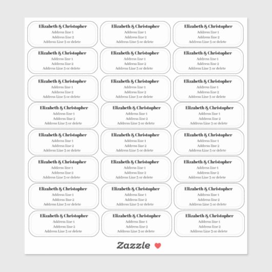 Duidelijk drievoudig regeladres doorzichtig sticker (Vel)