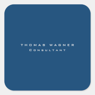 Duidelijk Eenvoudig Blauw Trendy Minimalist Vierkante Sticker