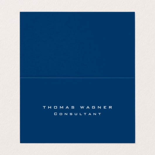 Duidelijk Eenvoudig Blauw Trendy Minimalist Visitekaartje (Buitenkant ongevouwen)