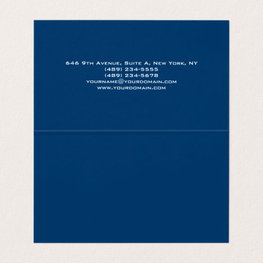 Duidelijk Eenvoudig Blauw Trendy Minimalist Visitekaartje (Binnenkant ongevouwen)