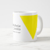 Duidelijk Eenvoudig Helder Geel Wit Minimalist Grote Koffiekop (Voorkant rechts)