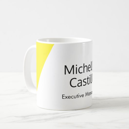 Duidelijk Eenvoudig Helder Geel Wit Minimalist Koffiemok (Voorkant links)