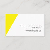 Duidelijk Eenvoudig Helder Geel Wit Minimalist Visitekaartje (Achterkant)