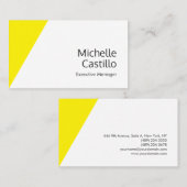Duidelijk Eenvoudig Helder Geel Wit Minimalist Visitekaartje (Voorkant / Achterkant)