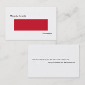 Duidelijk Eenvoudig Rood Wit Minimalistisch Modern Visitekaartje (Voorkant / Achterkant)