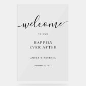 Duidelijk gelukkig ooit na bruiloft acryl teken acryl bord (Voorkant)