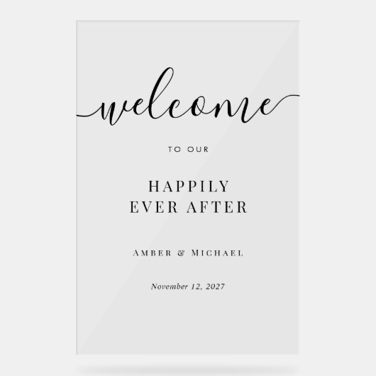 Duidelijk gelukkig ooit na bruiloft acryl teken acryl bord (Voorkant)