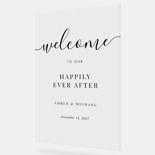 Duidelijk gelukkig ooit na bruiloft acryl teken acryl bord (Hoek)