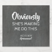 Duidelijk is ze schuldig - Grappige Groomsman voor Bier Etiket (Enkel label)