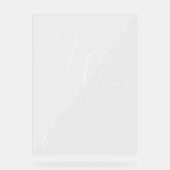 Duidelijk kalligrafisch Welkom op onze bruiloft te Acryl Bord (Voorkant)