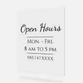 Duidelijk klein bedrijfsuren teken acryl bord (Hoek)