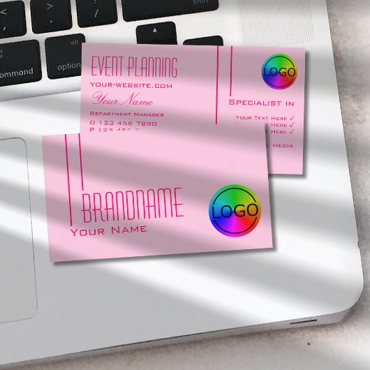 Duidelijk Licht Baby Roze met Logo Eenvoudig en Mo Visitekaartje