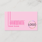 Duidelijk Licht Baby Roze met Logo en Eenvoudige F Visitekaartje (Voorkant)