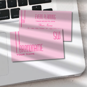Duidelijk Licht Baby Roze met Monogram Professione Visitekaartje