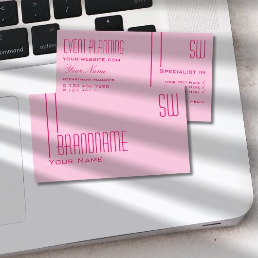 Duidelijk Licht Baby Roze met Professionele Initia Visitekaartje