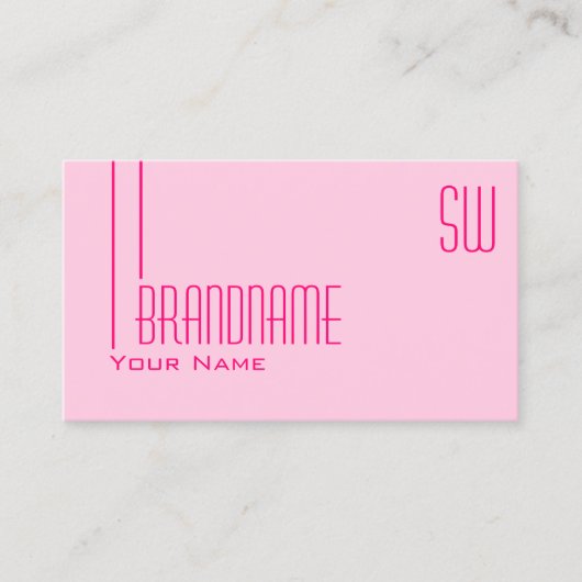 Duidelijk Licht Baby Roze met Professionele Initia Visitekaartje (Voorkant)