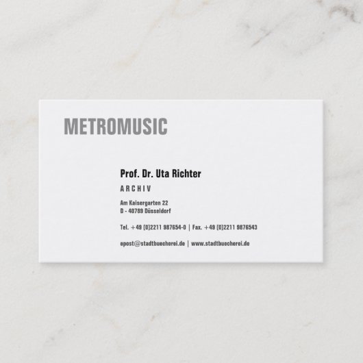 Duidelijk met zwart visitekaartje (Voorkant)