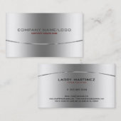 Duidelijk Metallic Zilver Ontwerp Roestvrij staal  Visitekaartje (Voorkant / Achterkant)