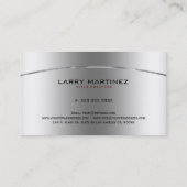 Duidelijk Metallic Zilver Ontwerp Roestvrij staal  Visitekaartje (Achterkant)