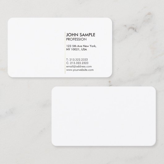 Duidelijk Minimaal Modern Professioneel Elegant Wi Visitekaartje (Voorkant / Achterkant)