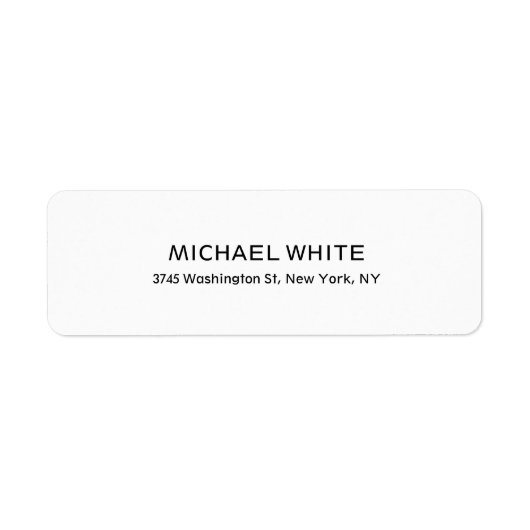 Duidelijk Modern Zwart Wit Minimalistisch Leesbaar Etiket (Voorkant)