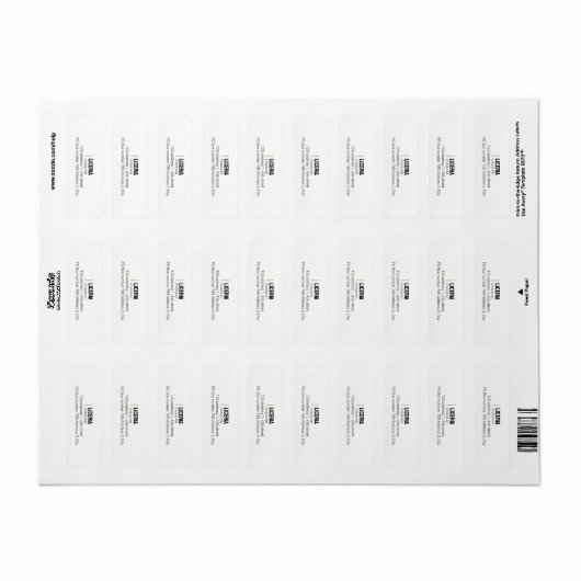 Duidelijk Ontwerp Witte Kleur Etiket (Full Sheet)