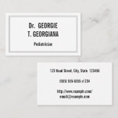  & Duidelijk Pediatrician Visitekaartje (Voorkant / Achterkant)