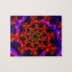 Duidelijk   Rood- en blauw fractal art Legpuzzel