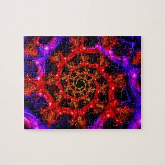 Duidelijk | Rood- en blauw fractal art Legpuzzel (Horizontaal)