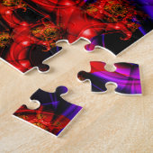 Duidelijk | Rood- en blauw fractal art Legpuzzel (Zijkant)