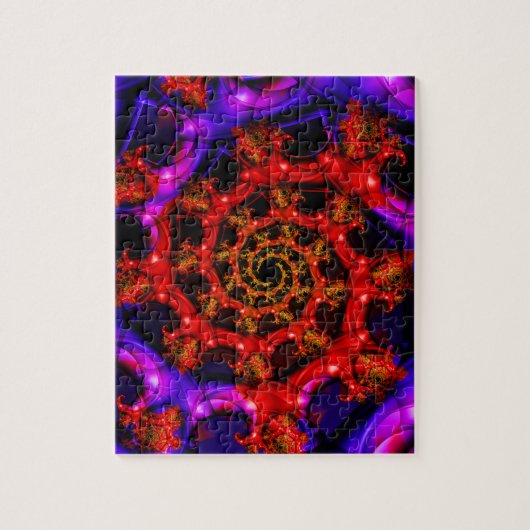 Duidelijk | Rood- en blauw fractal art Legpuzzel (Verticaal)