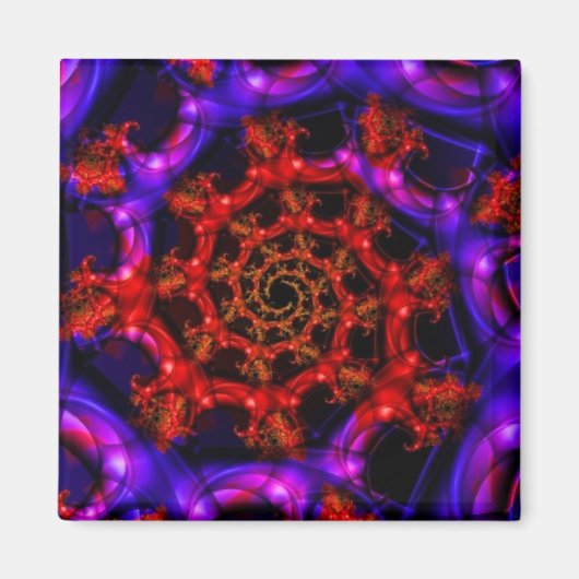 Duidelijk | Rood- en blauw fractal art Magneet (Voorkant)