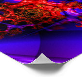 Duidelijk | Rood- en blauw fractal art Poster (Hoek)