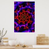 Duidelijk | Rood- en blauw fractal art Poster (Keuken)