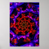 Duidelijk | Rood- en blauw fractal art Poster (Voorkant)