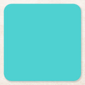 Duidelijk Turquoise onderzetter vierkant (Voorkant)
