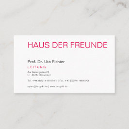 Duidelijk visitekaartje