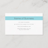 Duidelijk Wit Eenvoudig Aqua Stripe Minimaal Conta Visitekaartje (Achterkant)