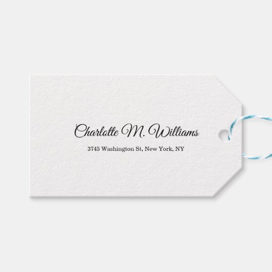 Duidelijk Wit Minimalistisch Professioneel Modern Cadeaulabel (Voorkant (Horizontaal))