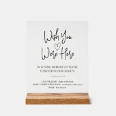 Duidelijke aangepaste Memorial in liefdevolle heri Acryl Bord (Voorkant)