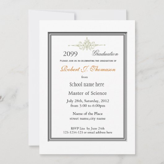 Duidelijke aankondiging van afstuderen met hoge pr (Voorkant)