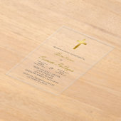 Duidelijke acryl bloemen Spaanse doop Acryl Uitnodigingen (Laagn)