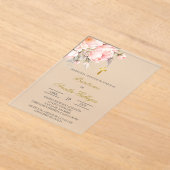 Duidelijke acryl bloemen Spaanse doop Uitnodigingen (Laagn)