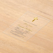 Duidelijke acryl bloemen Spaanse doop Uitnodigingen (Laagn)