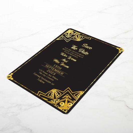 Duidelijke Acryl Bruiloft Bewaar de Datum Folie Uitnodiging (Gedraaid)