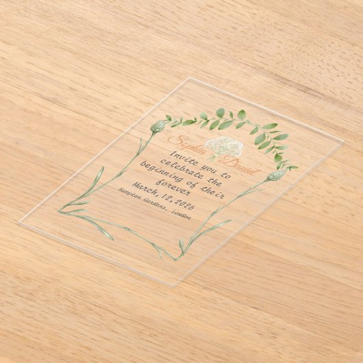 Duidelijke acryl bruiloft uitnodiging (Laagn)